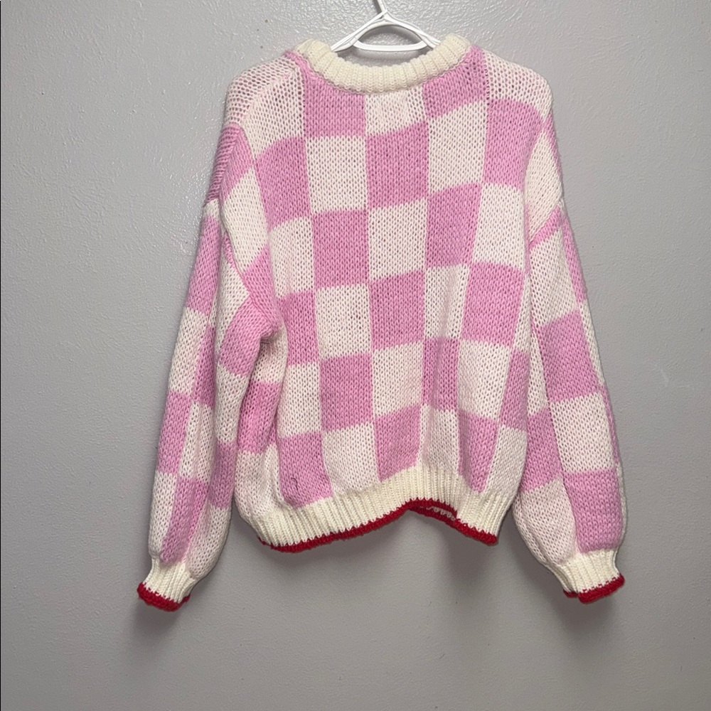 Pink and White Heart Sweater - Picture 5 of 6